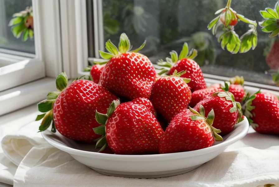 Fresas frescas secándose antes de bañarlas en chocolate artesanal para fresas con chocolate caseras