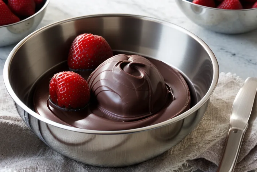iPad con curso de templado de chocolate y termómetro de cocina en la mesada