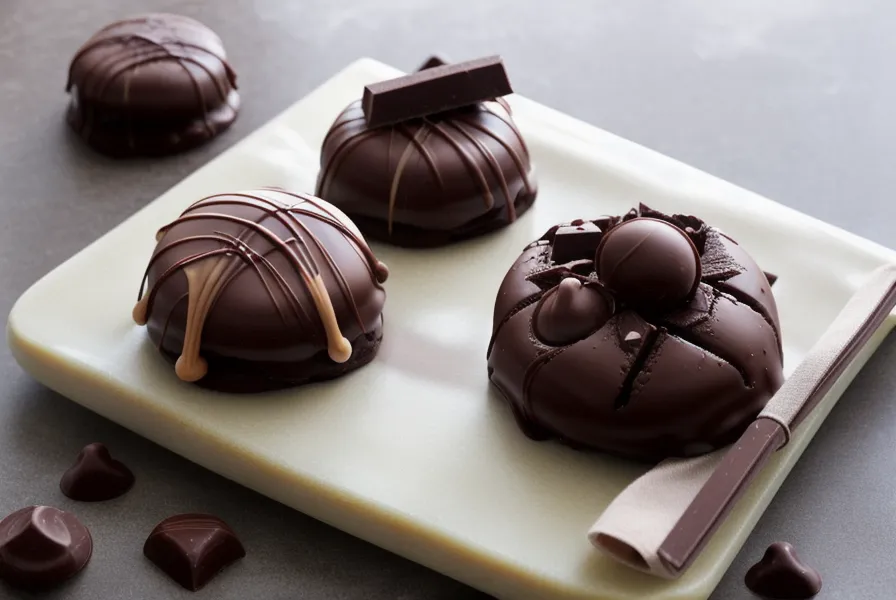 Termómetro de cocina junto al chocolate derretido con la heladera abierta de fondo, comparando frío y temperatura ambiente