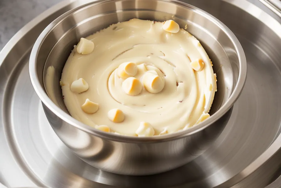 Chocolate blanco derritiéndose en un cuenco de acero inoxidable con termómetro digital, listo para decorar fresas con hilos finos