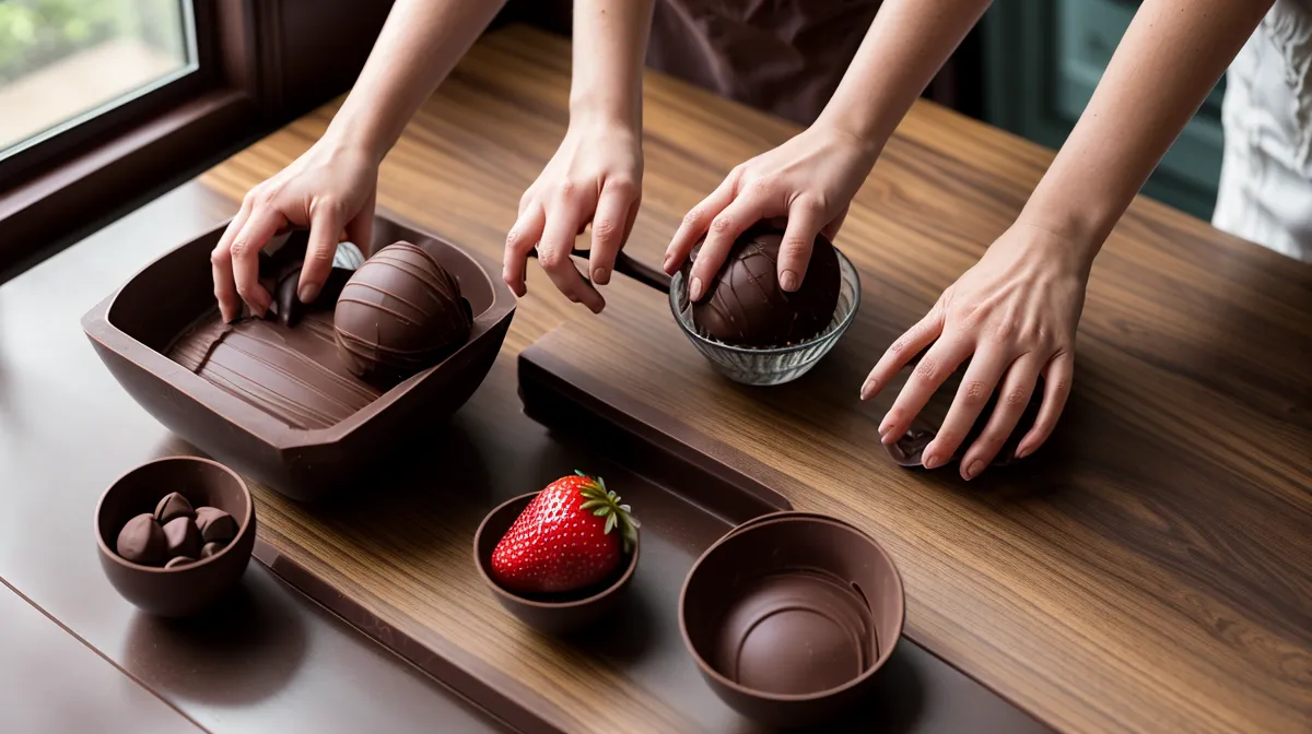 iPad apoyado en la mesada de la cocina junto a fresas con chocolate, notas de organización de un domingo en Salta