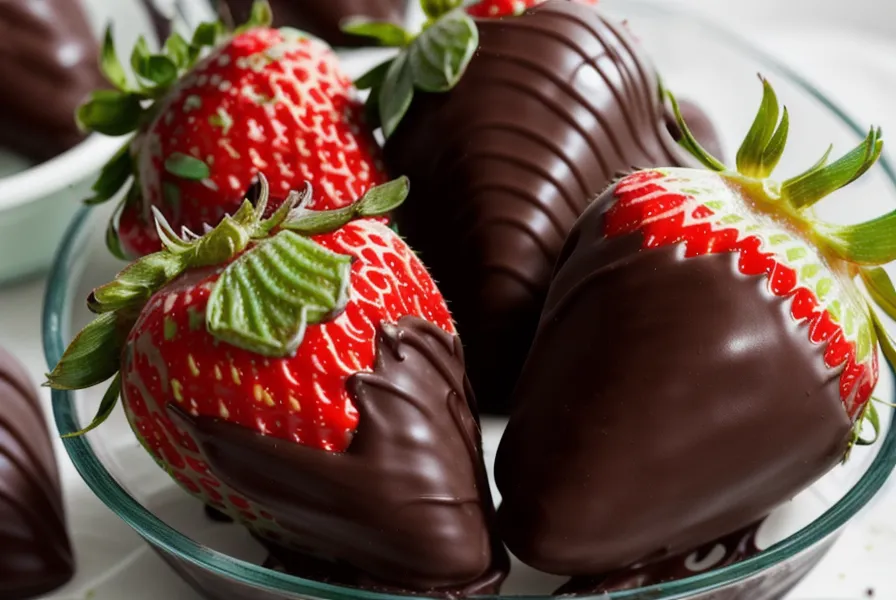 Fresas con chocolate en un empaque transparente que muestra la fruta sin esconderla