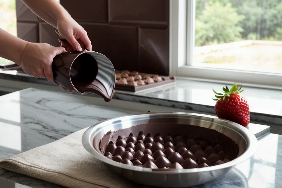 Cajas de fresas con chocolate ya empacadas, listas para el domingo por la tarde