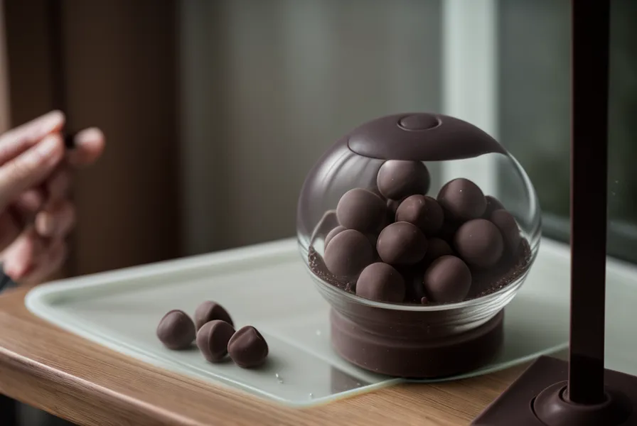 Bombones de chocolate opacos por la humedad de un domingo de tormenta en Salta
