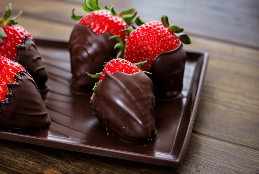 Fresas con chocolate opacas tras un templado casero guardado demasiado rápido en la heladera
