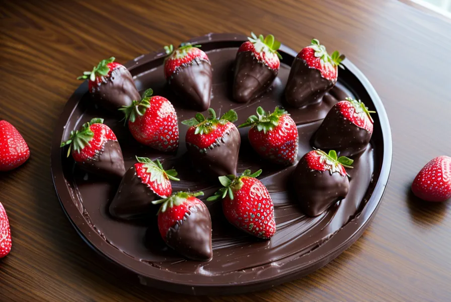 Fresas con chocolate manteniendo el brillo al secarse a temperatura ambiente, sin pasar por la heladera