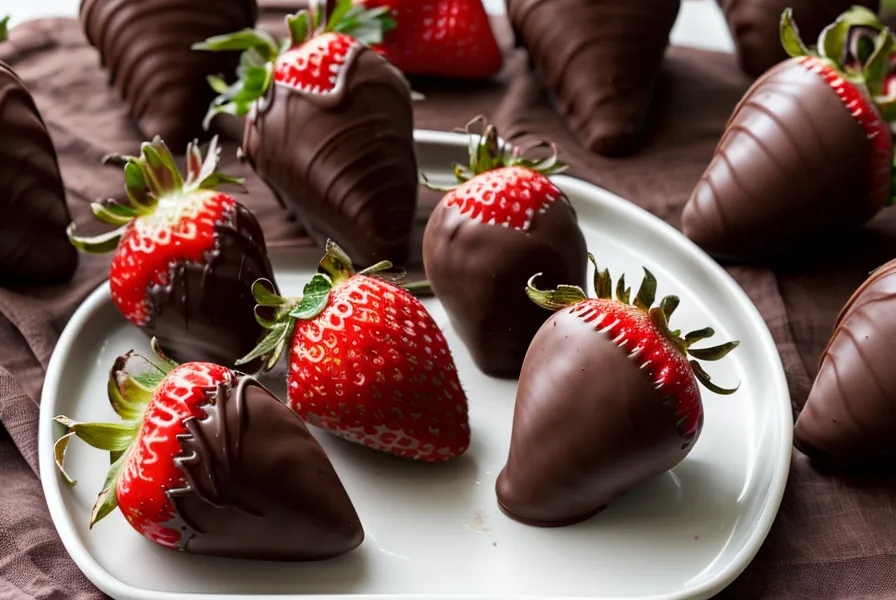 Fresas con chocolate mostrando separación del baño por humedad, un error común al no secar bien antes de templar