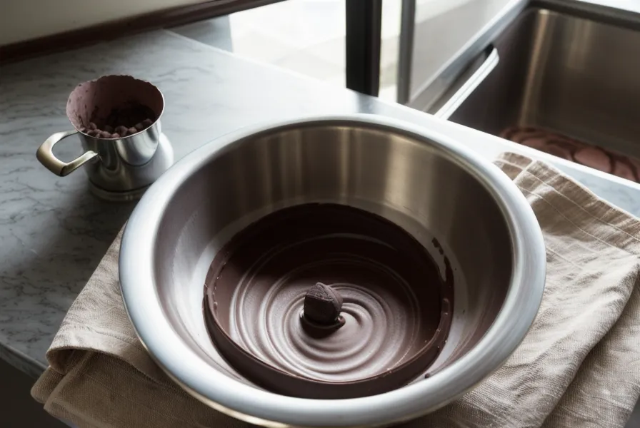 Residuo blanquecino de manteca de cacao en un molde de silicona antes de la limpieza