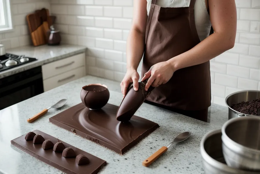 Caja de regalo con fresas con chocolate terminadas, lista para un pedido casero desde la cocina