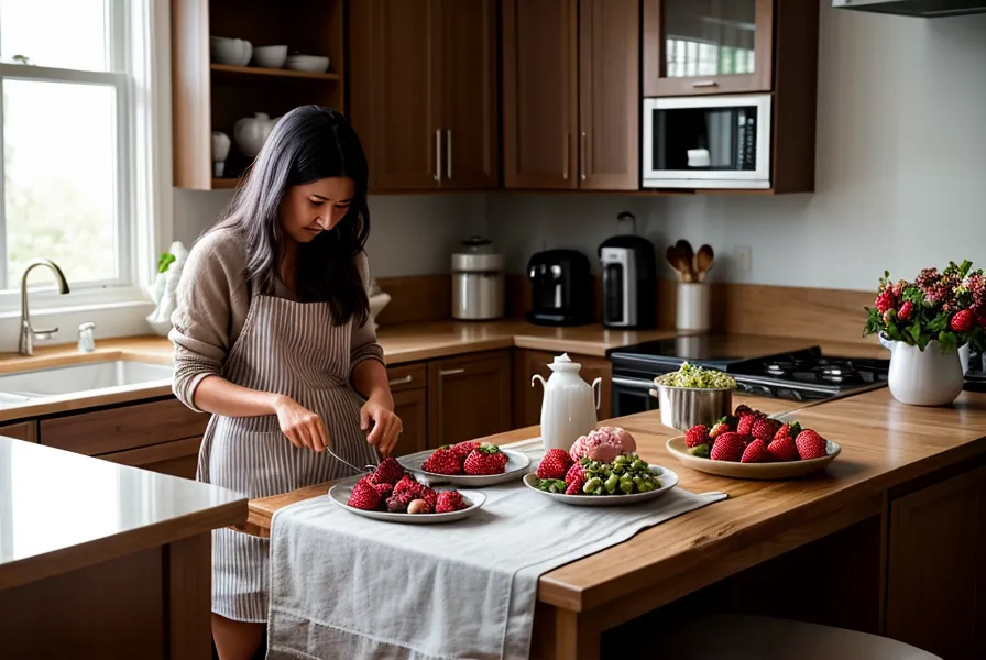 Fresas con chocolate en preparación, secándose sobre un paño de cocina antes del baño