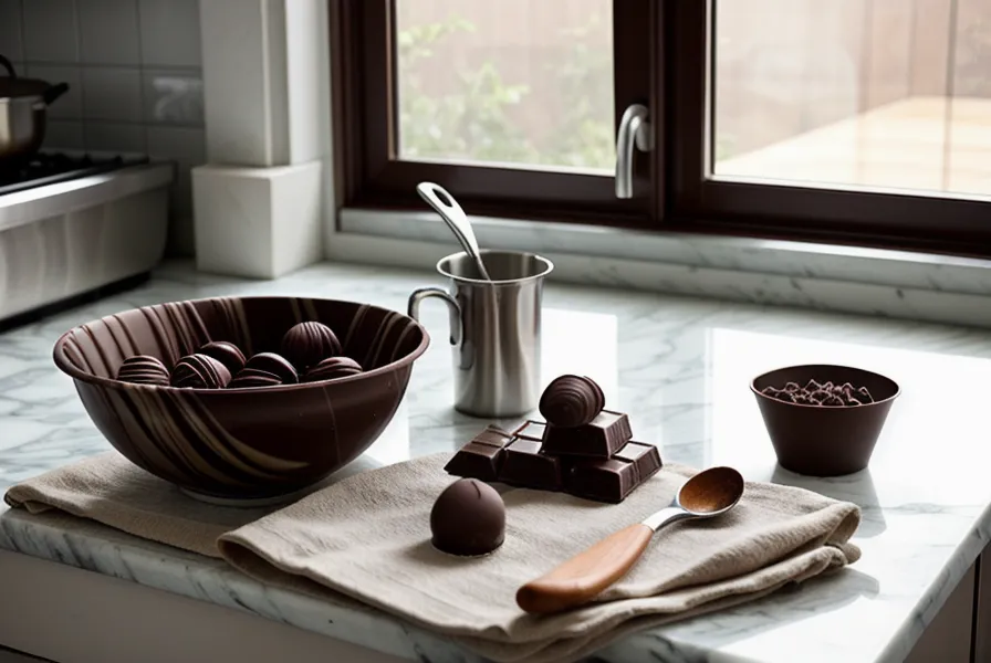 Pintar chocolate blanco para bombones caseros con pincel y colorante liposoluble