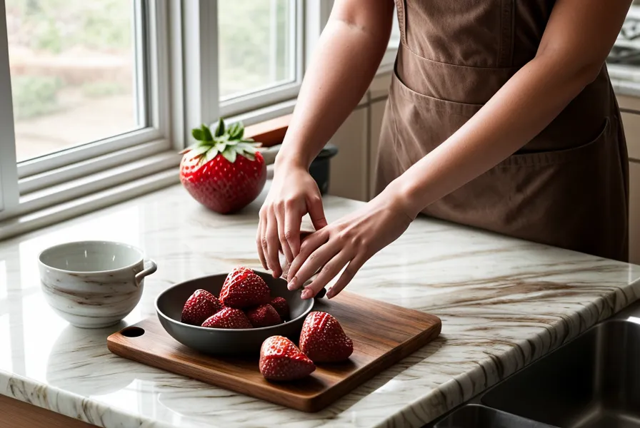 Fresas con chocolate artesanal listas para un hobby creativo de repostería en casa, tema del curso online que elegí