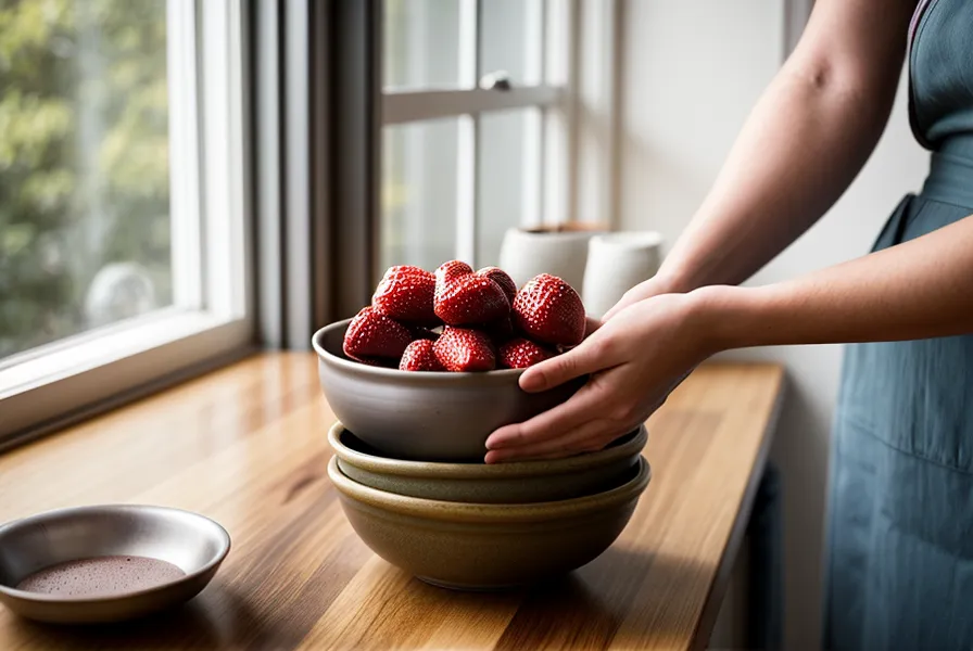 Bolsa de regalo con bombones caseros de fresas con chocolate hechos en Salta, Argentina