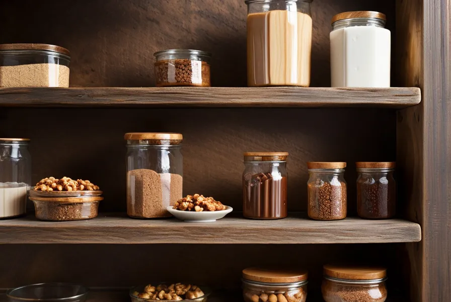 Nueces tostadas y dulce de leche repostero listos para rellenos caseros de bombonería aficionada
