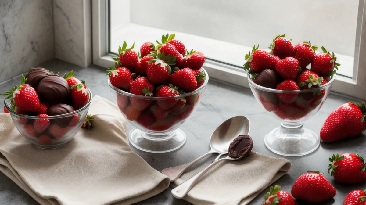 Trucos para evitar que las fresas con chocolate suden en verano — bombones caseros recién bañados