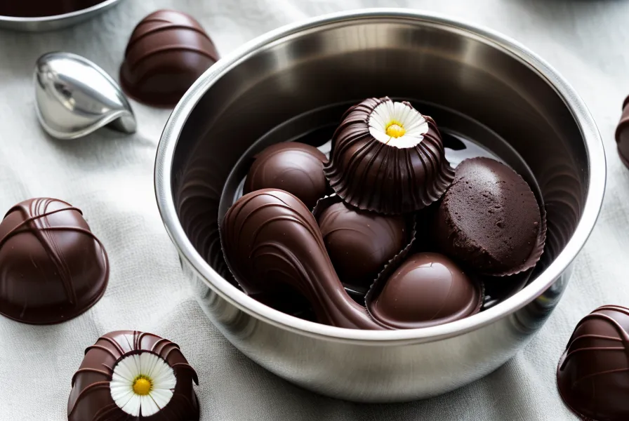 fresas con chocolate en verano: detalle de un bombón de fresa con mancha opaca por humedad