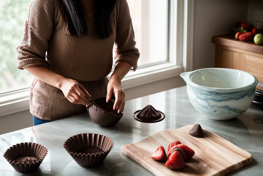 ventilador pequeño en la cocina ayudando a secar fresas con chocolate en verano