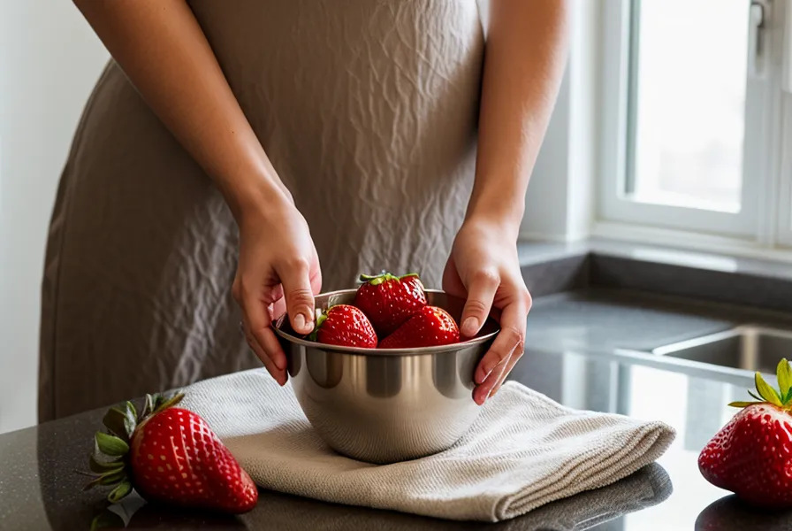 plato final de fresas con chocolate con acabado brillante y seco, bombones caseros sin sudor